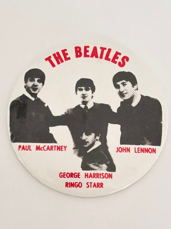 The Beatles Accessories - Vintage 1960s The Beatles Fab Four Oversized 3.5” Pictorial Pinback Button